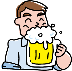 ひぇ～、ビールがうまい！